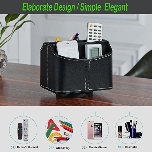 Desktop-Fernbedienung Veranstalter, Dawn 360Rotation Pu Kunstleder Aufbewahrungsbox Organizer mit 5Fchern & #-; DVD VCR TV Media Fernbedienung Handy Stnder Halter schwarz Desktop-Fernbedienung Veranstalter, Dawn 360Rotation Pu Kunstleder Aufbewahrungsbox Organizer mit 5Fchern & #-; DVD VCR TV Media Fernbedienung Handy Stnder Halter schwarz