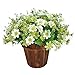 Produktbild WG 1 Bouquet 28 Heads Künstliche Gefälschte Daisy Flower Indoor Outdoor Hängende Pflanzer Home Hochzeit Garten Friedhof Decor Weiß