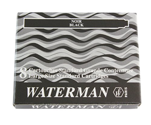 Waterman Tintenpatronen, permanente Tinte, Standardgröße, Schwarz, 8 Stück - 3
