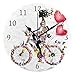 Produktbild Ahomy Blume Schmetterling Mädchen Fahrrad Ziffern Wanduhr 24cm rund Uhr geräuschlos Nicht tickend batteriebetrieben leicht lesbar für Zuhause Büro Schule