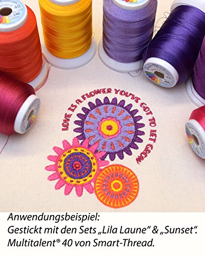 Multitalent® Maschinen-Stickgarn Lila-Laune-Set 4 x 1000 m - 4