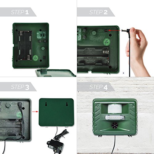 PREMIUM Aspectek Yard Sentinel STROBE RC, OUTDOOR SCHÄDLINGSBEKÄMPFER, Marderschreck, Tiervertreiber, Schädlingsbekämpfung, ULTRASCHALL Abwehr GEGEN: Marder, Hunde, Katzen, Mäuse, Ratten u. mehr - 6