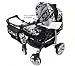 3-in-1 Travel System incl. Baby Pram with Swivel Wheels, Car Seat, Pushchair & Accessories, Black & Flowers