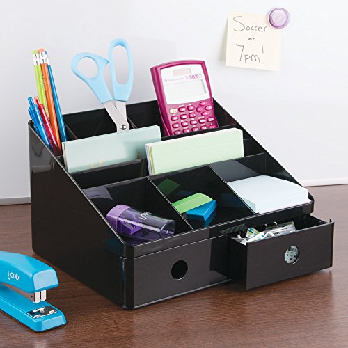 Interdesign 42017EU Linus Schreibtisch Organizer mit Schubladen, schwarz - 4