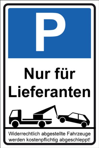 Parkverbot Parken verboten Schild Schilder -61s- Feuerwehrzufahrt StVO 29,5cm * 20cm * 2mm, mit 4 Eckenbohrungen (3mm) inkl. 4 Schrauben - 7
