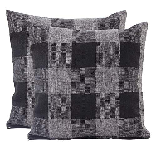 JOTOM Plaids Tartan Linen Throw Pillow Covers Cushion Cover for Home Sofa Car Decorative Pillowcases