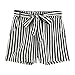 Produktbild Luckycat Damen Streifen Shorts Yoga Sporthosen Sommerhosen High Waist Mode Kordelzug Kurze Hose Pants mit Taillenband Elegant Hot Pants Strandshorts