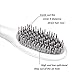 Hair Straightener Brush Electric Heating Ion-Flow Brush Dryer with 3D Air Diffuser Revolutionary Comb-Shaped Teeth Design Dual Voltage Hair Dryer Styler Healthy Drying Tourmaline Ceramic Ionic Eco Friendly Blow Dryer (White)