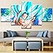 Produktbild Whian 5 Stück/Set Comic-Anime DIY Art Ölgemälde Auf Leinwandbild Kunstdruck Wandbild Für Home Office Dekorationen Super Saiyan 100/80/60x40CM Frameless