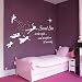 Peter Pan Silhouette Wall Decal Quote Second Star To The Right And Straight On Till Morning- Children Flying Silhouette Nursery Playroom(White, 33"h x58"w)
