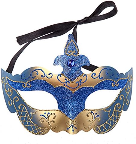 ZAIYI Ladies Masks Lace Goggles Halloween Masks Dress Pastel Crocodile Hand Painted Half Face Mask ,SkyBlue-18*12.5cm