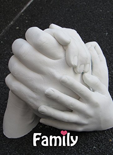 3D-Handabdruck-Set für Familie oder Großeltern, Hochzeitspaar, Kinder, Babys, …eine zauberhafte Erinnerung in 3 D - 6