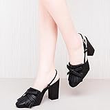 LHA Square Head High-Heeled Sandalen 2018 Frühling und Sommer Schwarz Gelb Grün Schuhe mit Dicken Heels Sandalen Damenmode Quasten Baotou (Farbe : 2, Größe : EU37/UK4.5-5/CN37)