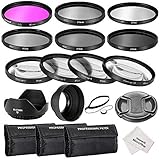 kit filtros 67mm El kit de filtros de 67 cm (UV, CPL, FLD) se adapta a cualquier lente de cámara con una rosca de filtro de 67 mm. Metal y vidrio de alta calidad. Los filtros de primer plano macro (+1, +2, +4, +10) son accesorios de doble rosca que permiten que los filtros adicionales, lentes o fijaciones se puedan montar en la parte superior. Los filtros ND (ND2, ND4, ND8) reducen la cantidad de luz que alcanza la película sin afectar al color.