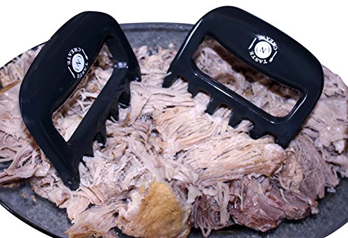 BEAR CLAWS for pulled pork,chicken,beef and more-Superior Grey BBQ forks-Meat shredders**Free Storage bag included and E Recipe Book included** by Taste N Create - 3