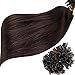 100S Strands 18" 20" 22" Pre Bonded Hair Extensions Keratin U Tip Nail Remy Human Hair Straight, 18"-50g, 02# Dark Brown