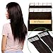Price comparison product image 40Pcs 20" Remy Tape in Human Hair Extensions Full Head Silky #2 Dark Brown - 20"(50cm,100g)