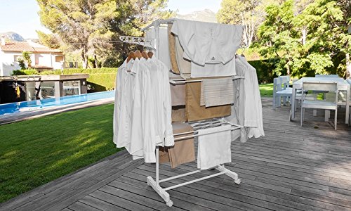 Top SHOP newteck Tendedero Maxi Compact 4 niveles dobles y 2 alas laterales blanco