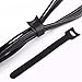 Cable Management Cable Tidy Unit - D-Line Small Black bundle with Chunky Reusable Hook and Loop Velcro Cable Ties - 1 Pack of 10