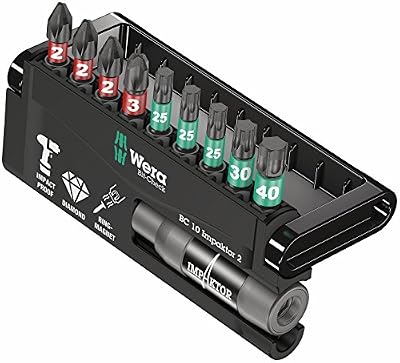 Wera 8751/67-9/IDC Impaktor Bit-Check 05057682001 Jeu d'embouts/Porte-embouts à aimant annulaire 10 pièces