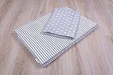 Baby Bettwäsche Design: Sternchen GRAU Größe 100x135 cm (40x60 cm) Bettset Kinderbettwäsche