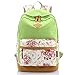 Produktbild VADOOLL® Damen Mädchen Neu Fashion Pastoralen Stil Blumendruck-Art Canvas Rucksack Schulrucksack Reisetasche Casual Daypacks Cityrucksack für Universität Outdoor Freizeit 30 x 16 x 44cm