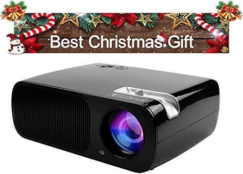 FastFox Video Projector 2600 Lumen 800x480 Multimedia LCD LED Slide Beamer Office Presentation Indoor Family Proyector Gift Movie night for PC Laptop Powerpoint Black Color