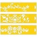 Produktbild (Satz von 3) 30cm x 8cm Flexibel Kunststoff Universal Schablone - Textil Kuchen Wand Airbrush Möbel Dekor Dekorative Muster Torte Design Technisches Zeichnen Zeichenschablone Wandschablone Kuchenschablone - Blumen Blatt Blätter Ornamente