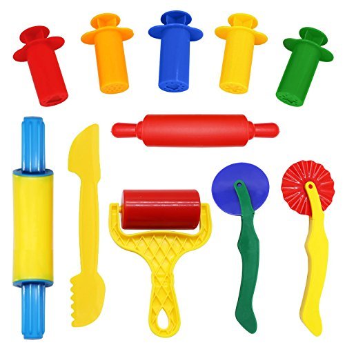 Knetwerkzeug Teig Plastilin Werkzeuge, WonderforU Knete zubehör Ausstechformen Küchenspielzeug, 23 Stück