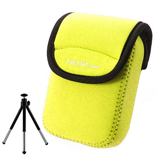 First2savvv QSL-U1-13 jaune   tui housse appareil photo num  rique pour Canon PowerShot G7X Mark II  SX720  SX710 Nikon COOLPIX A  A900  S9900  S9900S  FUJIFILM X70   tr  pied