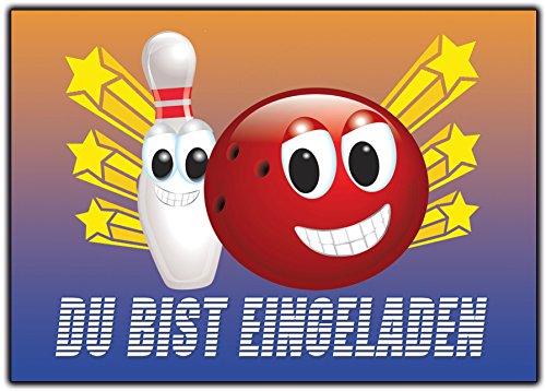 Bowling Einladungskarten Kindergeburtstag Verein Einladung Einaldungskarte - 12 Stück