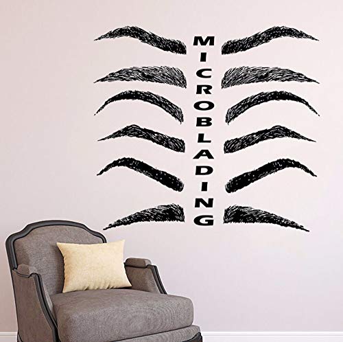Preisvergleich Produktbild Schönheitssalon Wand Fenster Aufkleber VinylWandaufkleberWimpern Augenbrauen Wandbild Beauty Shop Wanddekor 46x42cm