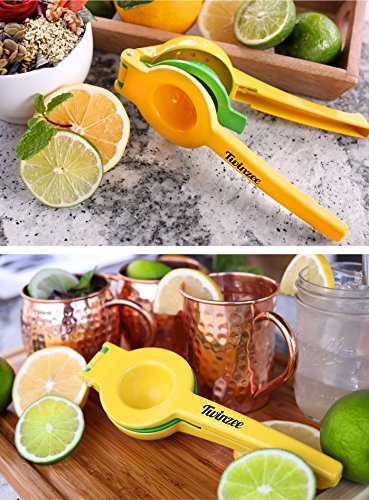 Twinzee Zitronen- und Limettenpresse mit zwei Aufsätzen – Zitronenpresse in einzigartigem Design – aus Aluminium - 4