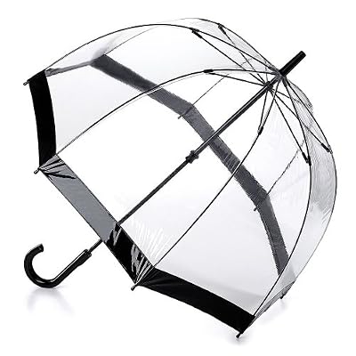 Fulton Birdcage-1 clairement parapluie en forme de dôme avec une bordure noire