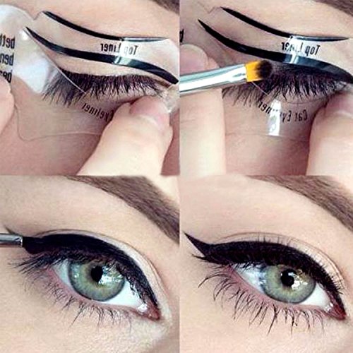 NALATI 2PCs Schablonen für perfekte Katze Eyeliner und Smokey Augen Make-up Werkzeug – weich - 6