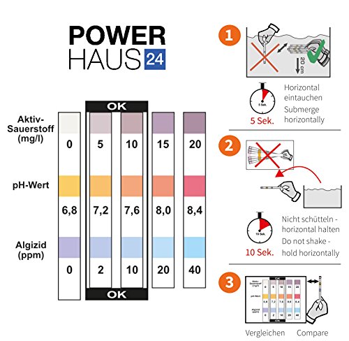 50 Teststreifen für Sauerstoff / pH Wert / Algenschutz Teststäbchen, Teststrips - 2