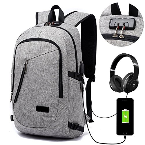 JUDIAO Business Laptop Rucksack mit USB-Ladeanschluss  Diebstahlsicherer Gro er Kapazit t Reise Rucksack Schule Schultasche f    r Notebook Computer  
