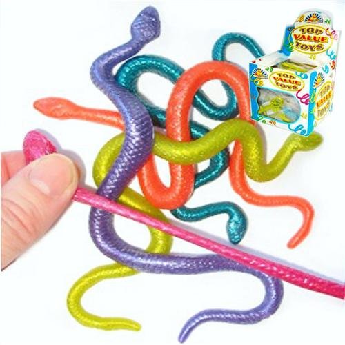 12 Stretchy Snakes - Assorted Colours