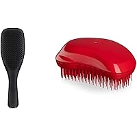Tangle Teezer Wet Detangler Midnight Black, biegsamen Borsten und handlichem Griff & Thick und Curly Salsa Red, 1er Pack…