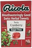 Ricola Cranberry Sugar Free Swiss Herb Drops 45 g (Pack of 10)