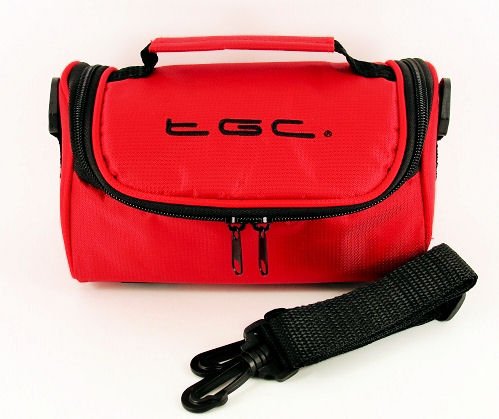 Neuf Rouge carmin TGC Sacoche Housse de transport avec bandouli  re pour l appareil photo Nikon Coolpix L810