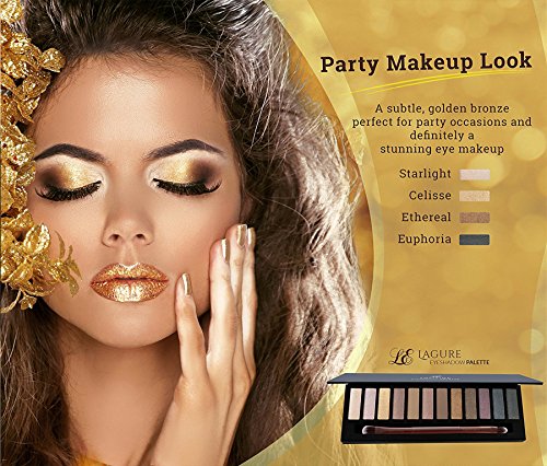 Die beste Lidschatten-Palette – Profi-Augenpalette mit 12 Farben – Hochpigmentiert für natürlichen Naked Nude Bronze Schimmer oder für Smokey Eyeshadow Makeup – KOSTENLOSER Duo-Lidschattenpinsel und Schritt-für-Schritt-Anleitung für Augen-Makeup inbegriffen - 6