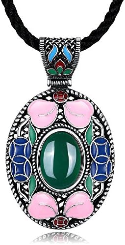 XUHUZI Necklace Pendant Collar A Collar For A Horse Stone Pendant Necklace Ms Folk-Custom Retro Gem Rope Chain Necklace