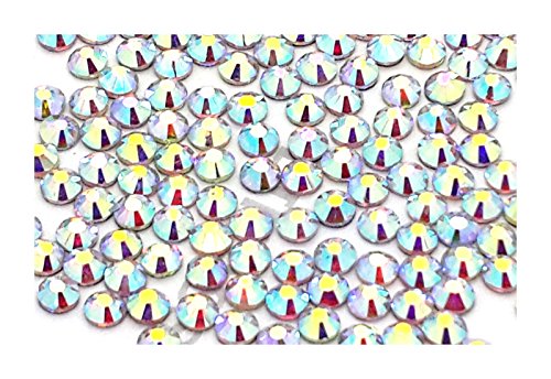 Pack of 1440 Gems (ss20 (4.8mm), Crystal AB Vector), EIMASS® 7767 DMC Range Hot Fix Flat Back Rhinestones, Glass Diamantes, Glass Crystals