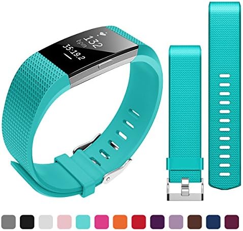 Fitbit Charge 2 Strap WZE Adjustable Silica Gel Soft Silicone Replacement Sport Strap Bands for Fitbit Charge2 Heart Rate + Fitness Wristband