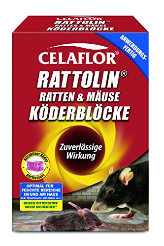 Celaflor 7518 Rattolin Ratten und Mäuse Köderblöcke, 400 g