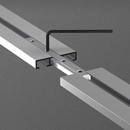 GARDUNA 300cm Gardinenschiene Vorhangschiene, Aluminium, silber, alu-silber eloxierte Oberfläche, 2-läufig oder 1-läufig (Wendeschiene) - 5