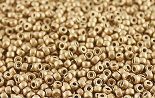 7/0 10 Grams (0,35 Ounces) Matubo Bead - Czech Pressed Glass Seed Beads, Rocailles 3.5mm, Crystal Bronze Pale Gold