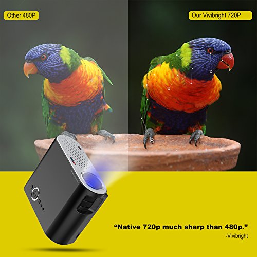 Vivibright GP90 Portable Projector LED LCD 3200 Lumens 1280*800 Support 1080P with 2*HDMI/2*USB/VGA/AV/AUDIO for Home Cinema Theater,Video Games,Movie Night,Family Videos and Pictures,Small Office.