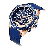 LLLS Men es Analogue Quartz Watch Sports Casual Fashion Waterproof mit Silikon Strap Chronograph Kalender